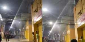 Incêndio atinge edifício em Belém durante a madrugada