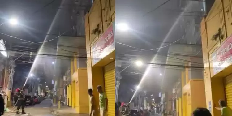 Incêndio atinge edifício em Belém durante a madrugada